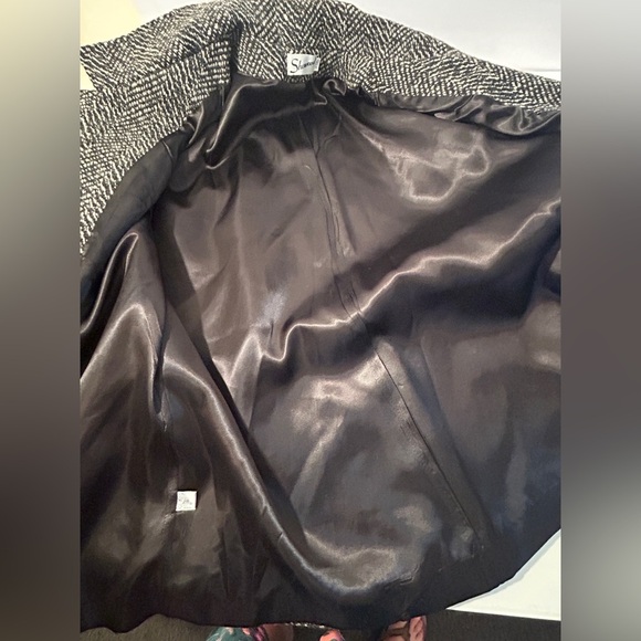 Sherwood Vintage Wool Double Breasted Midi Coat Black and White See Meas. - Picture 11 of 15